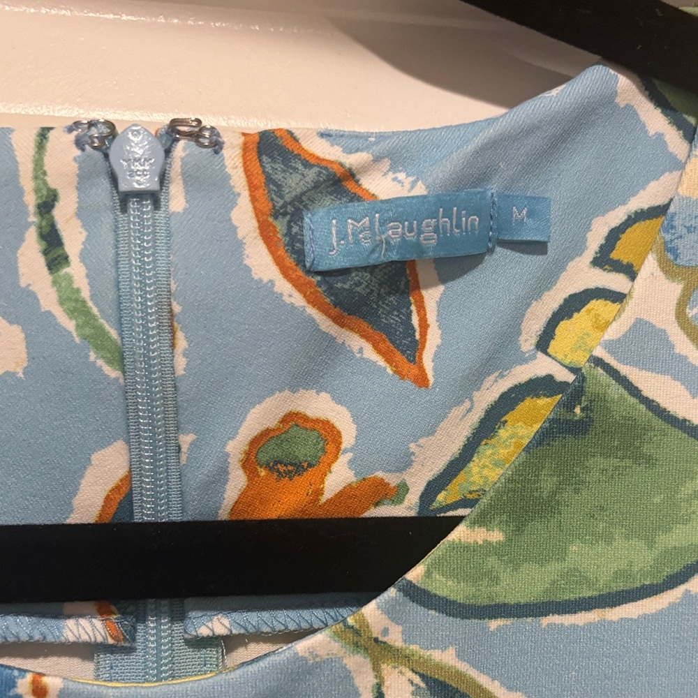 J. McLaughlin Vibrant Floral Mini Dress - Blue and Orange - Picture 2 of 4